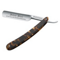 Boker Silver Steel Straight Razor w/ Tortoise Scale Handle